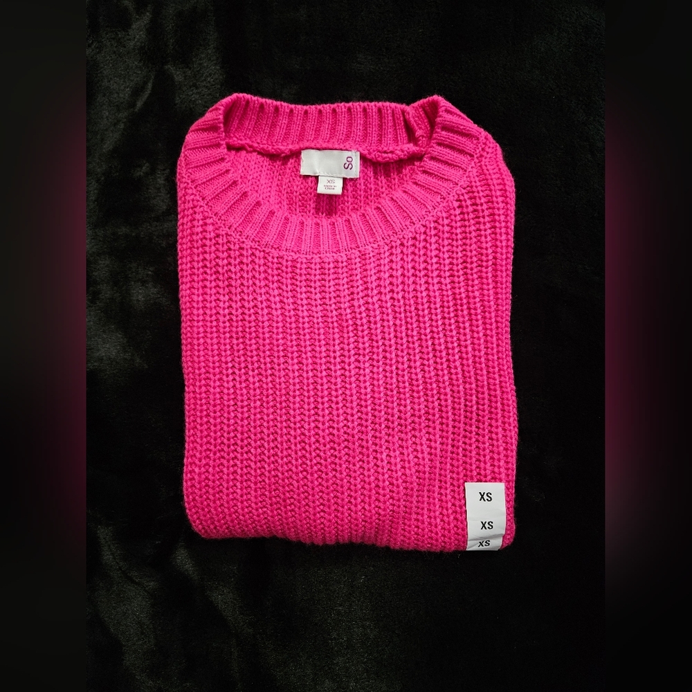 Vibrant Pink Ribbed Sweater